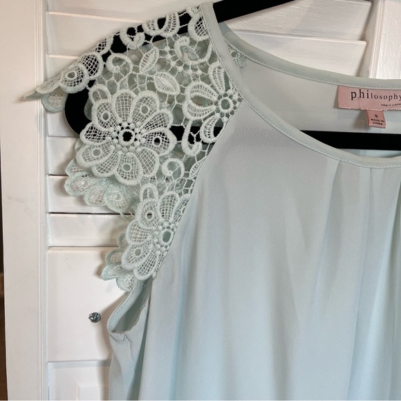 Philosophy Mint Green Short Sleeve Blouse - Picture 6 of 9